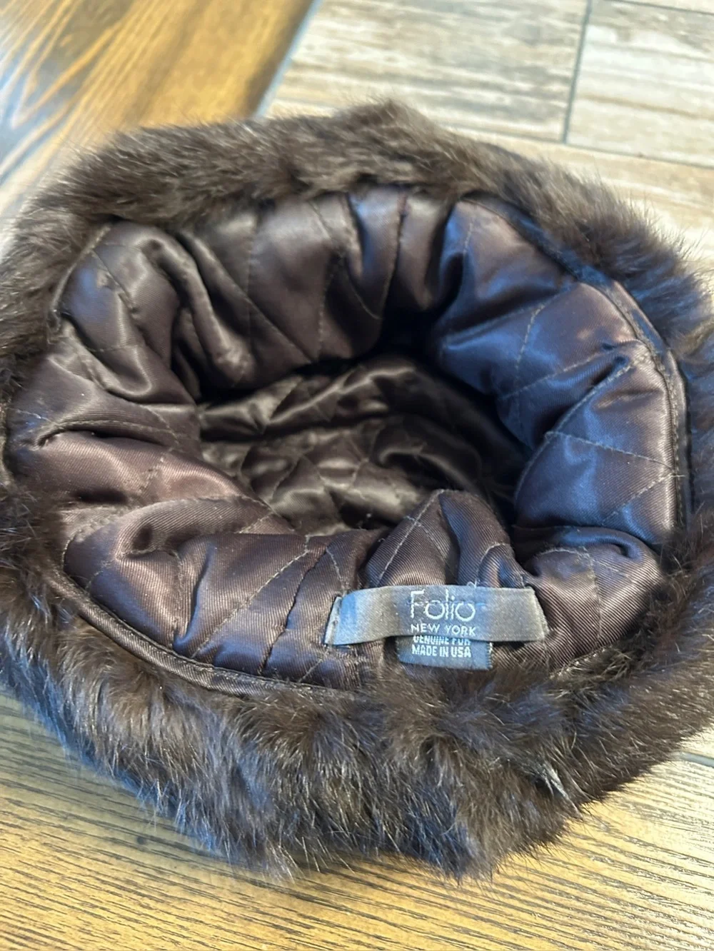 VTG FOLIO NEW YORK Real Fur & Suede Zivago Hat Sz M
